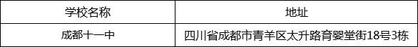 成都市成都十一中地址在哪里？