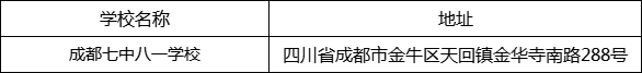 成都市成都七中八一學(xué)校地址在哪里？