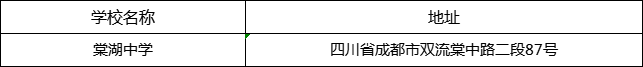 成都市棠湖中學(xué)地址在哪里？