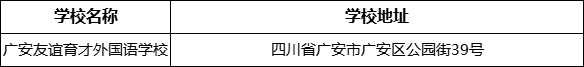 廣安市廣安友誼育才外國語學(xué)校學(xué)校地址在哪里？
