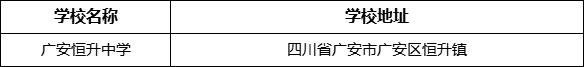 廣安市廣安恒升中學(xué)學(xué)校地址在哪里？