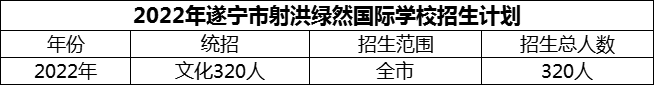 2024年遂寧市射洪綠然國際學校招生計劃是多少？
