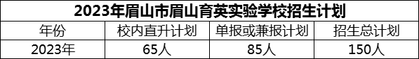 2024年眉山市眉山育英實(shí)驗(yàn)學(xué)校招生計劃是多少？