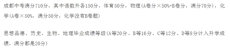 2020年成都中考總分多少？中考滿分是多少？